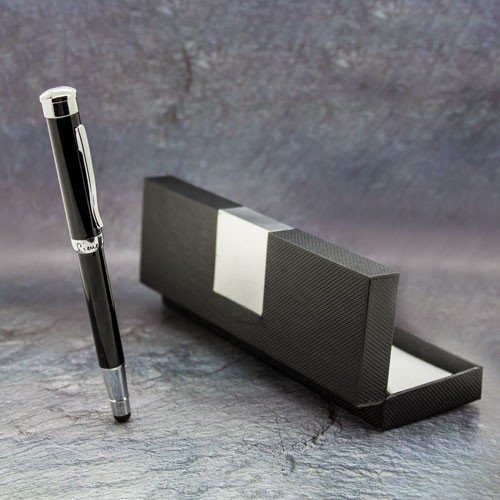 regalo grabado - Bolígrafo personalizado Pierre Cardín Chamonix | Diseño Metálico con Giro | Relieve en Espiral | Grabado Plateado | Estuche Elegante