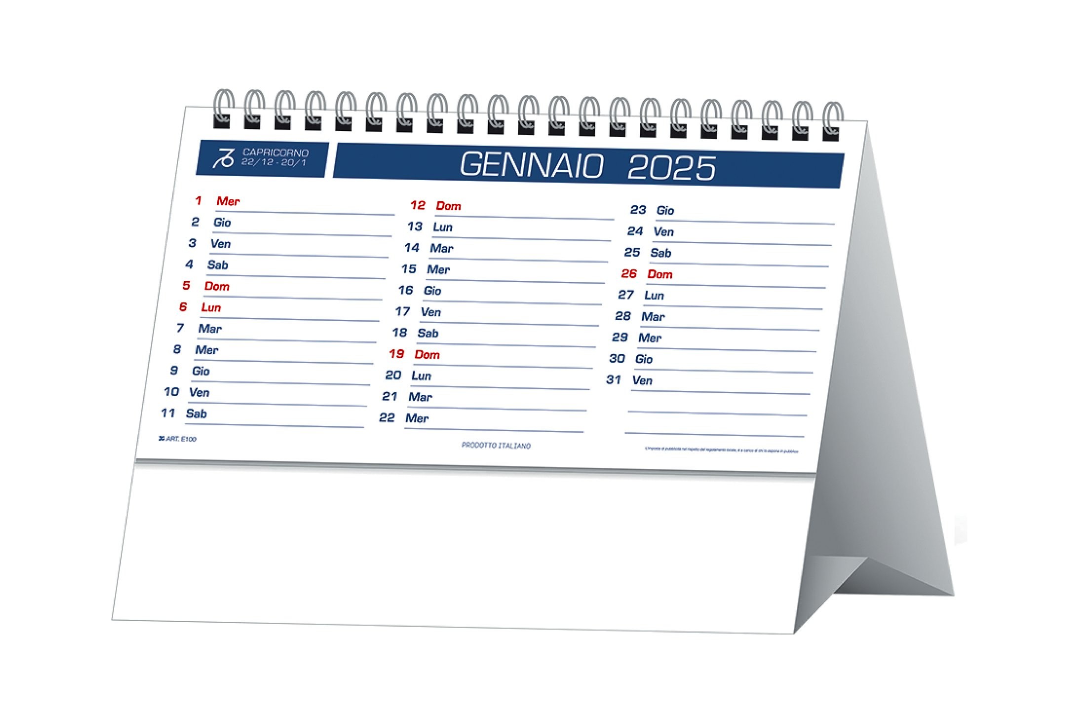 Calendari da tavolo personalizzati 2025 ️ AGM