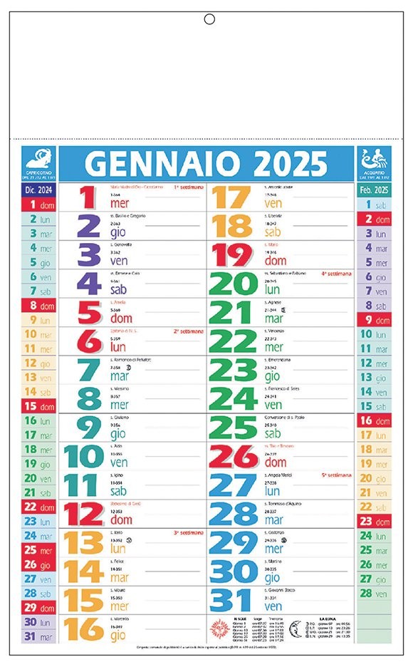 Calendari Olandesi Multicolor personalizzati 2025 ️ AGM