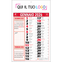Calendari personalizzati olandese Note Rosso 2026