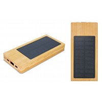 Powerbank personalizzato solare in Bambù b-10066