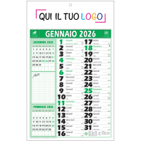 Calendari personalizzati olandese Note Verde 2026