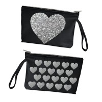 Pochette Cuori Glitter Argentato