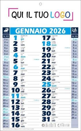 Calendari personalizzati olandese Basic azzurro 2026