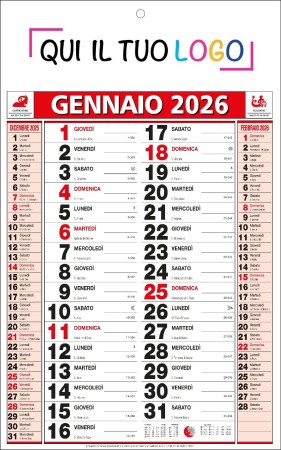 Calendari personalizzati olandese classico rosso 2026