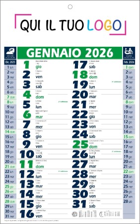 Calendari personalizzati olandese Basic Verde 2026