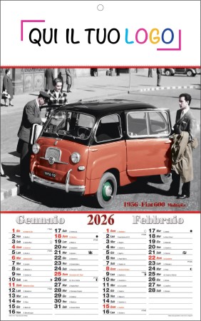 Calendari personalizzati auto mitiche d'epoca 2026