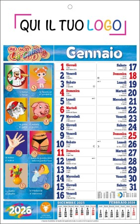 Calendari personalizzati cabala 2026