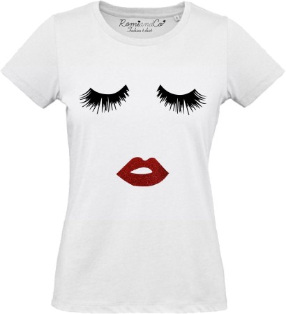 T-shirt Viso Glitter Rosso