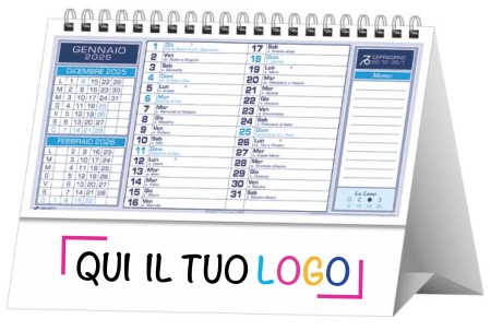 Calendari personalizzati da tavolo Basic Blu 2026