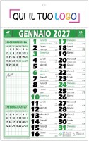 Calendari personalizzati olandese Note Verde 2027
