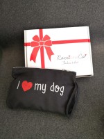 Pochette I Love my Dog Glitter Rosso e Argento